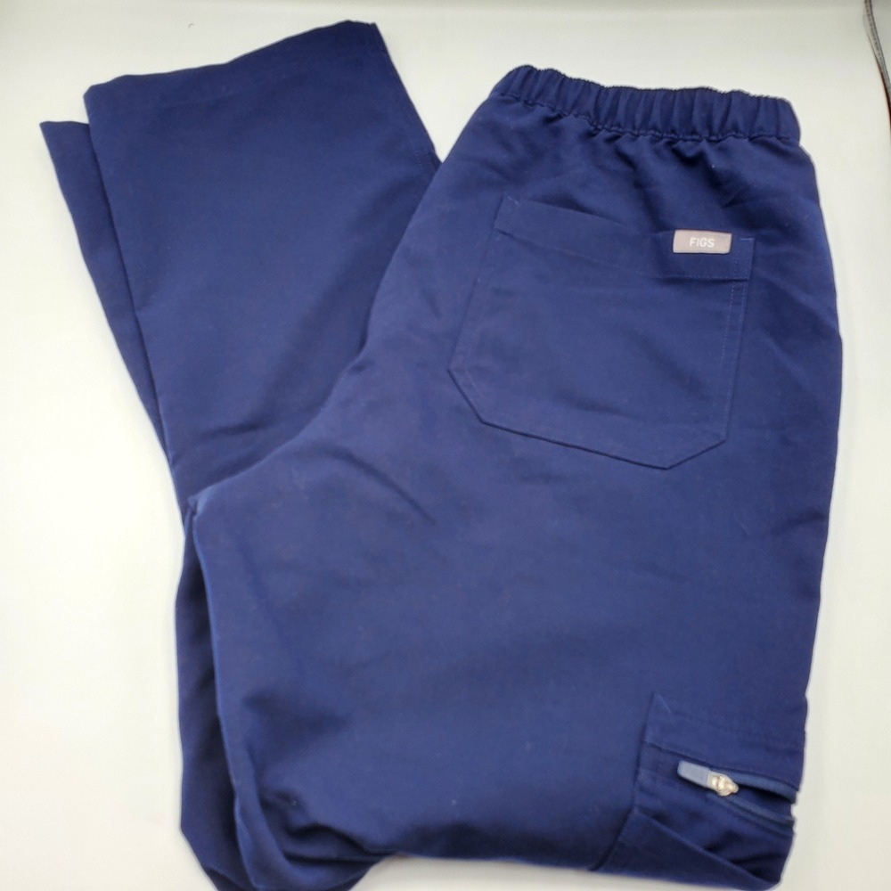 FIGS Cairo Cargo Scrub Pants Navy Blue Women Small Straight Leg